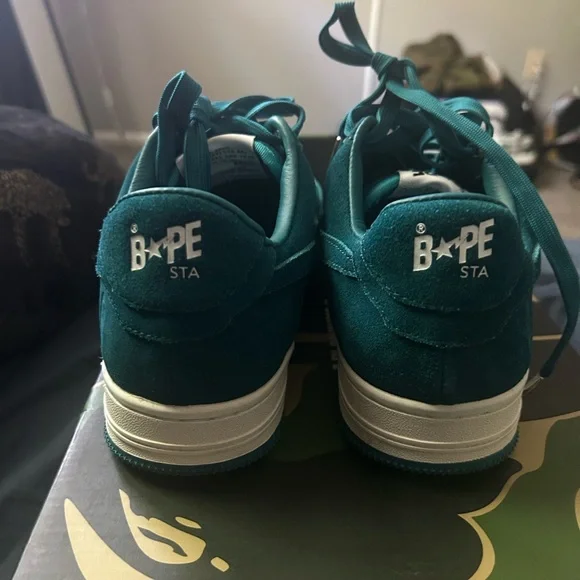Bape Blue Sneakers Suede Upper Timeless Appeal
